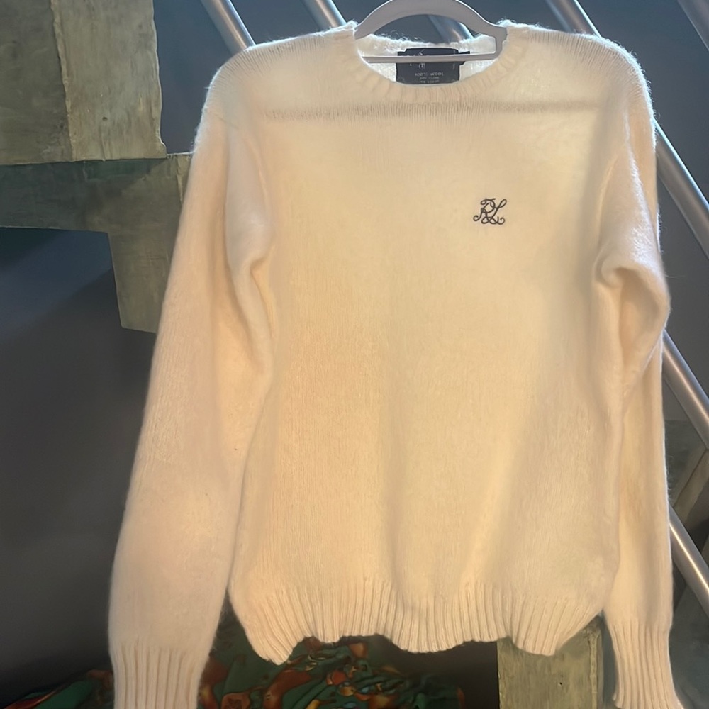 Vintage Ralph Lauren monogram / embroidered wool sweater. Old money aesthetic